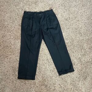 Haggar Cool 18 Black Dress Pants 36x29 Classic Fit Performance Slacks